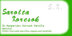 sarolta korcsok business card